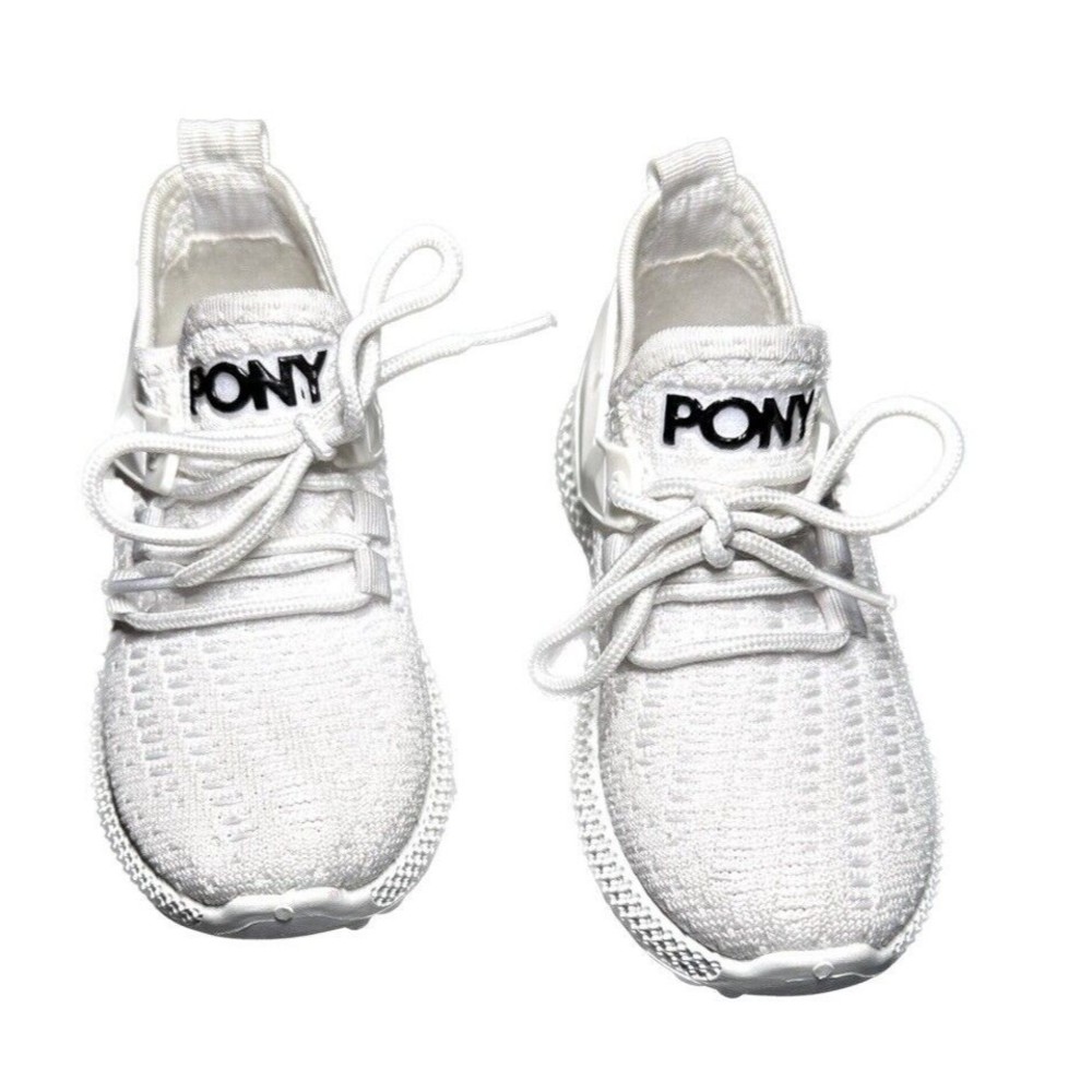 PONY Tempo Knit Athletic GIRLS WHITE Knit upper RUNNING SHOES Size US 11